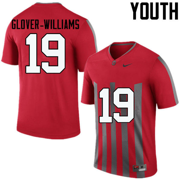 Ohio State Buckeyes Eric Glover-Williams Youth #19 Throwback Game Stitched College Football Jersey